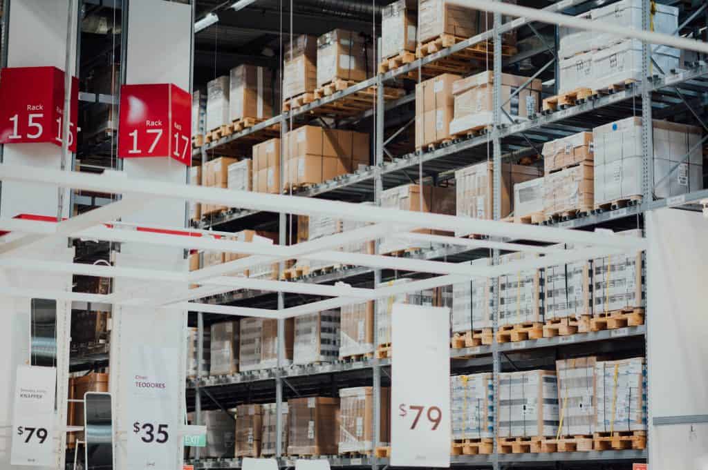 warehouse optimization with clear markings on shelves.