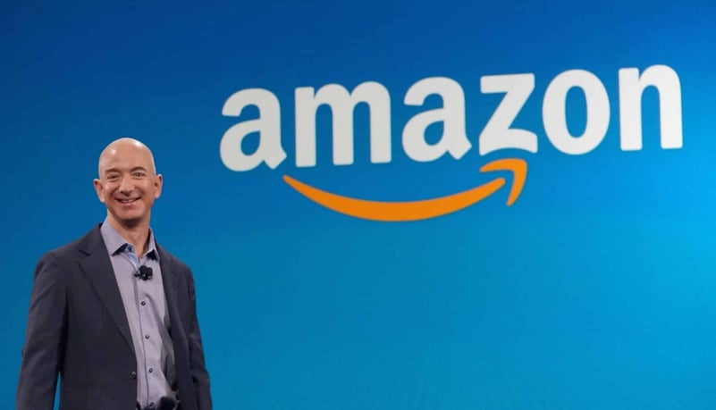 Jeff Bezos smiling and answering why is amazon so successful