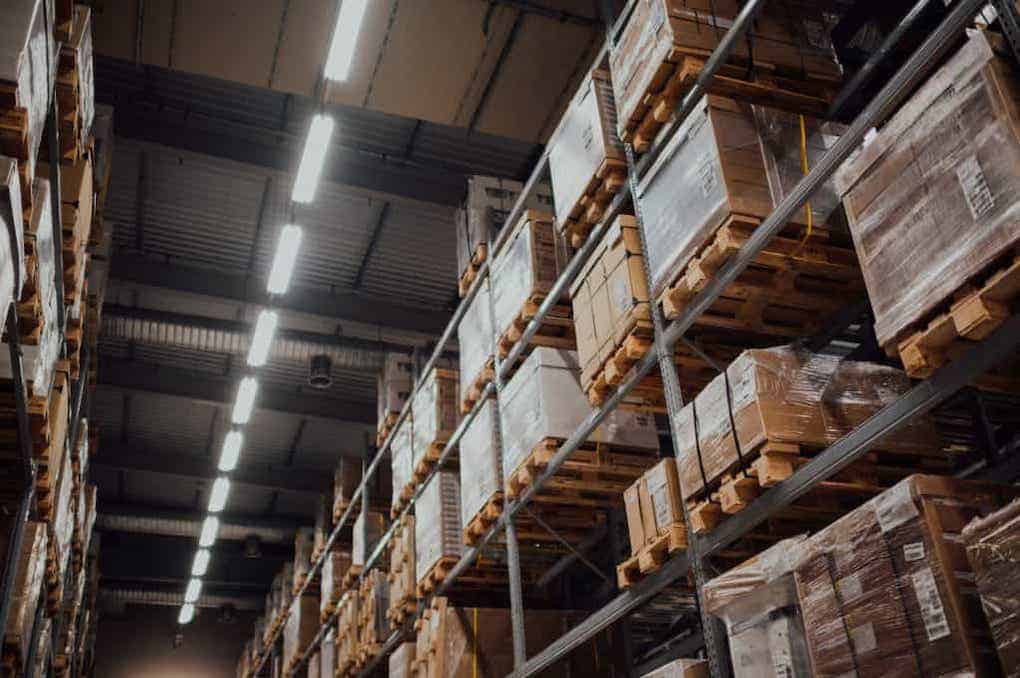shelves inside of warehouse; lean warehousing
